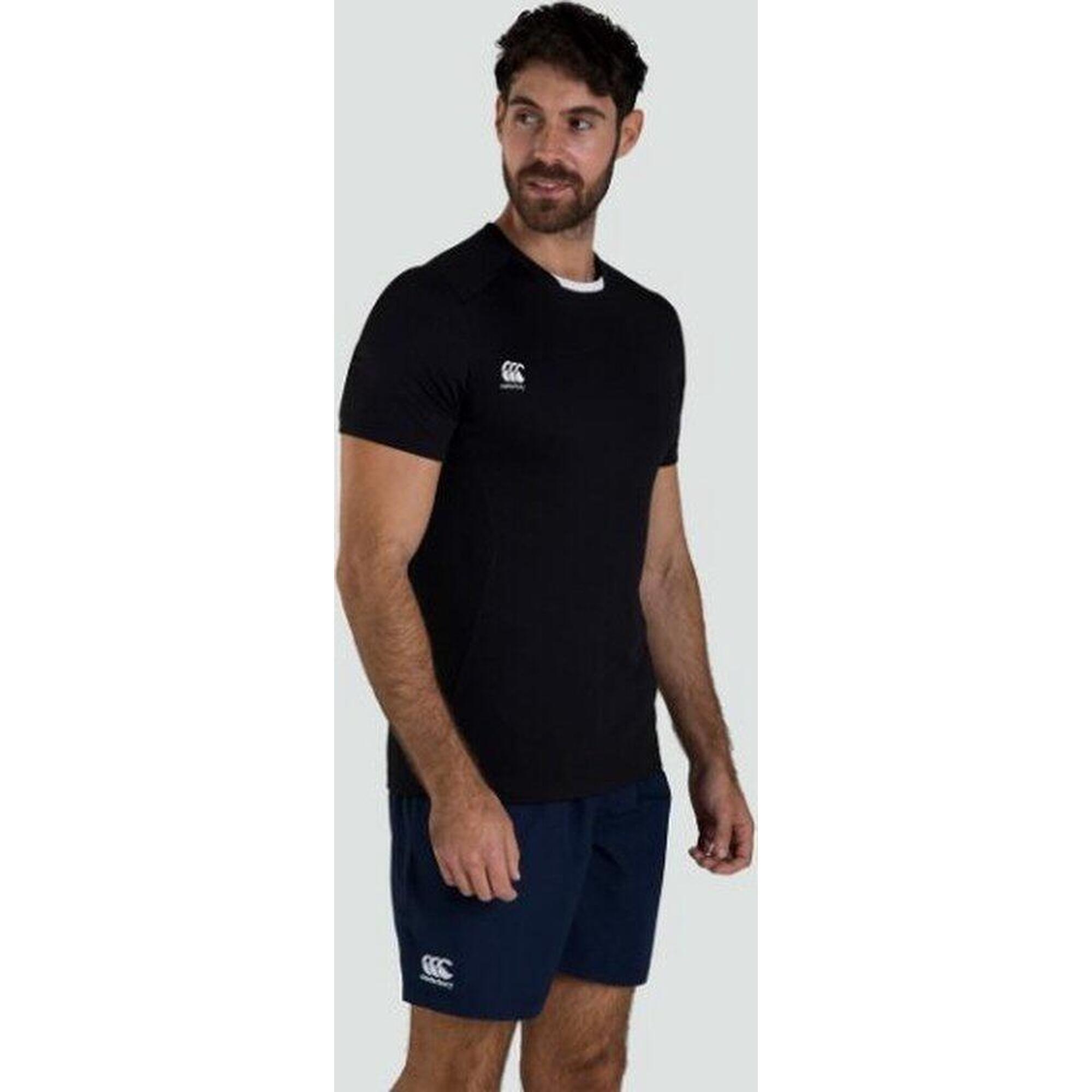 Rugby Sport T-Shirt - Heren Volwassenen Zwart