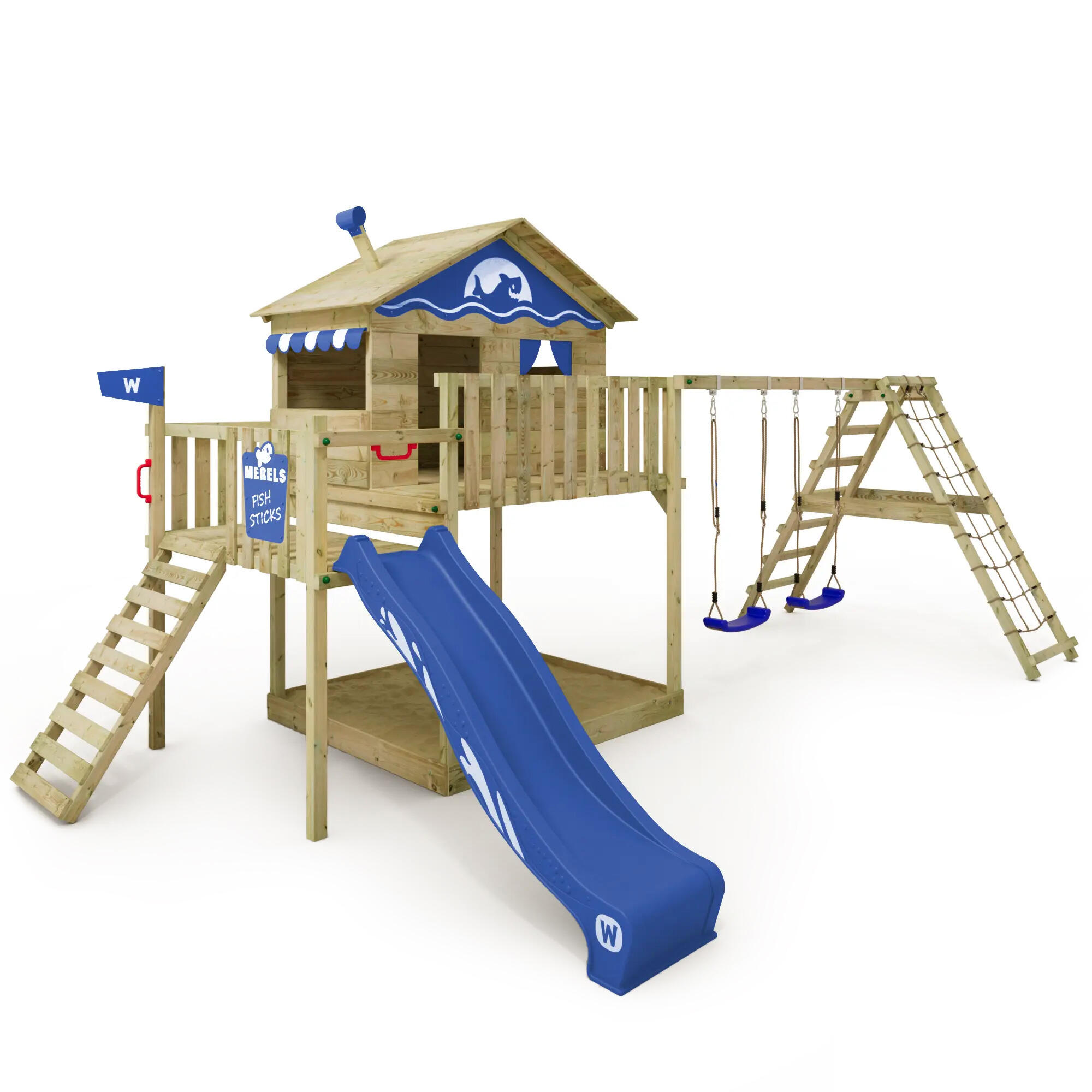 Wickey - Aire De Jeux Smart Ocean Avec Balançoire Et Toboggan Bleu - Aire De Jeu - Bleu - No Size - Decathlon