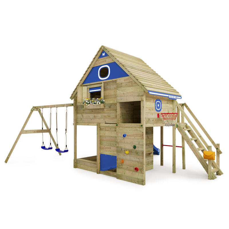 Cabane enfant sur pilotis Smart FamilyHouse bleu