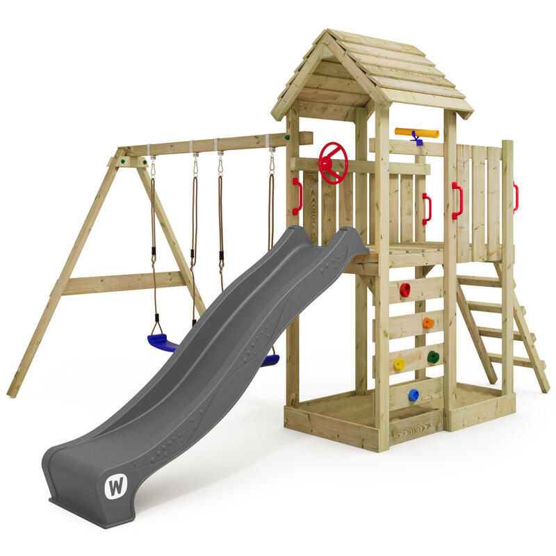 Parque infantil Wickey MultiFlyer con techo de madera