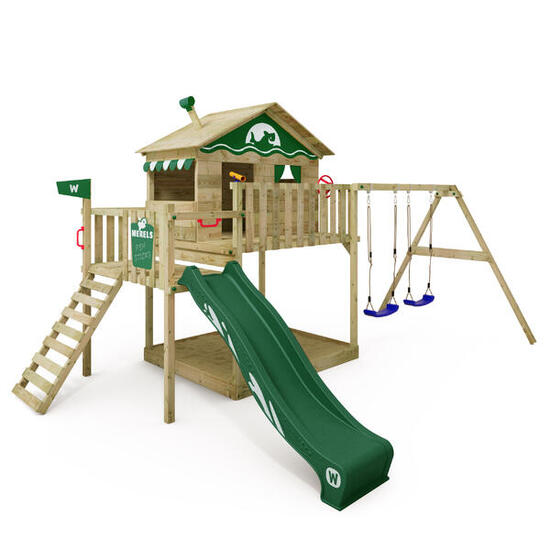 Aire de jeux Smart Coast avec balançoire et toboggan vert