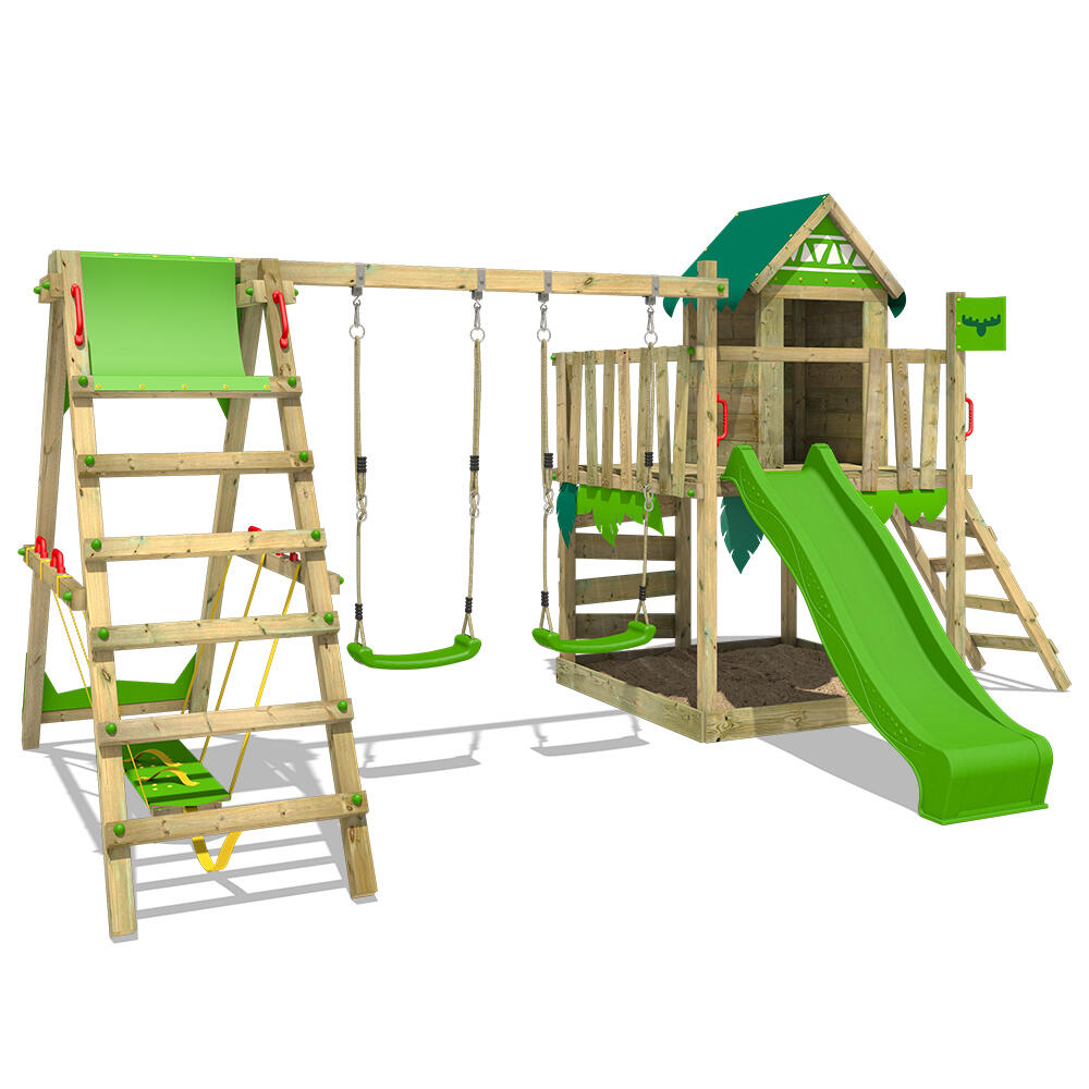 Fatmoose - Aire De Jeux Jazzyjungle Avec Balançoire Surfswing Vert Pomme - Aire De Jeu - Vert - No Size - Decathlon