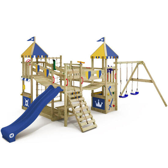 Aire de jeux Smart Queen avec toboggan bleu/vert