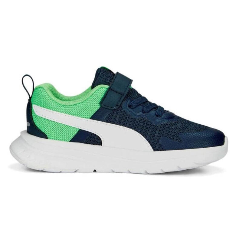 Calçado com Banda Autoaderente Corrida Criança PUMA EVOLVE RUN MESH. Azul