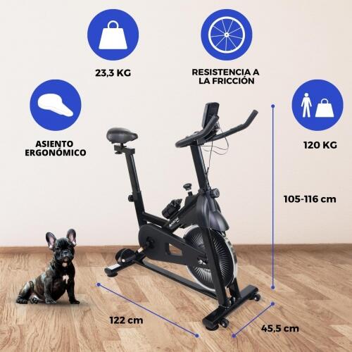 Spinningfiets 6kg Vliegwiel Verstelbaar Max 120kg Indoorfiets Hometrainer Teide