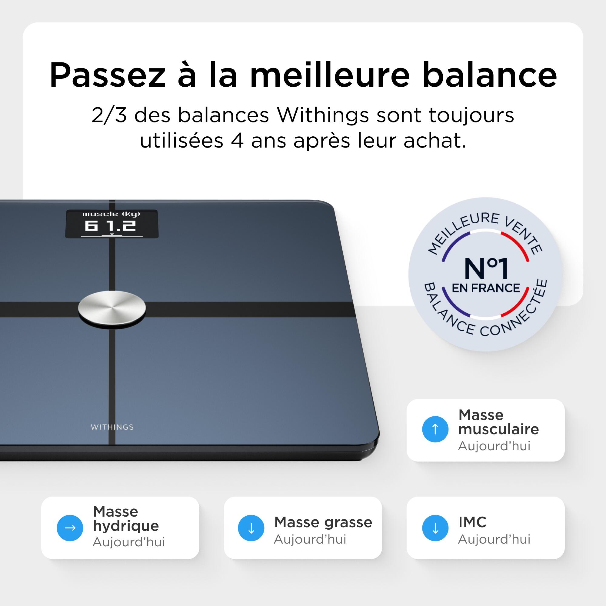 Reacondicionado WITHINGS Body+ - Báscula conectada WIFI báscula de baño Negro 3/5