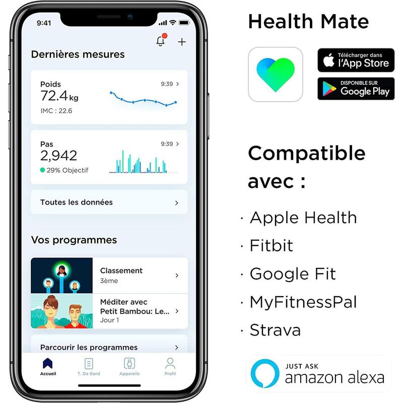 Pèse personne connecté Withings Body Blanche