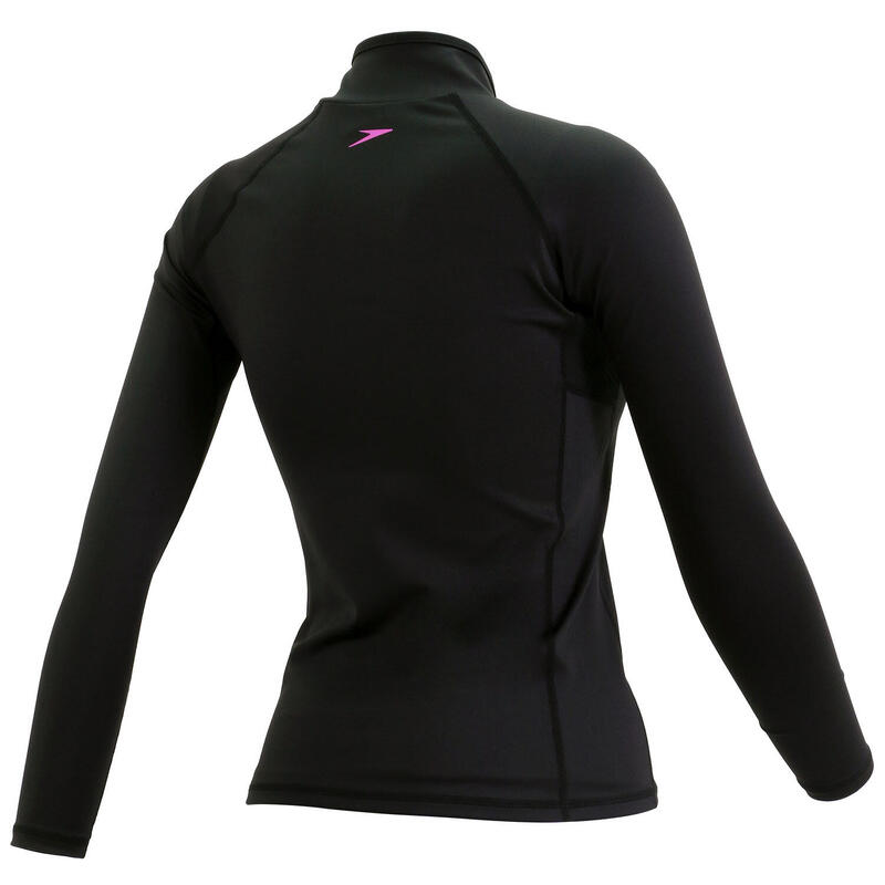 ESSENTIAL LADIES' BREATHABLE LONG SLEEVE WATER ACTIVITY TOP - BLACK