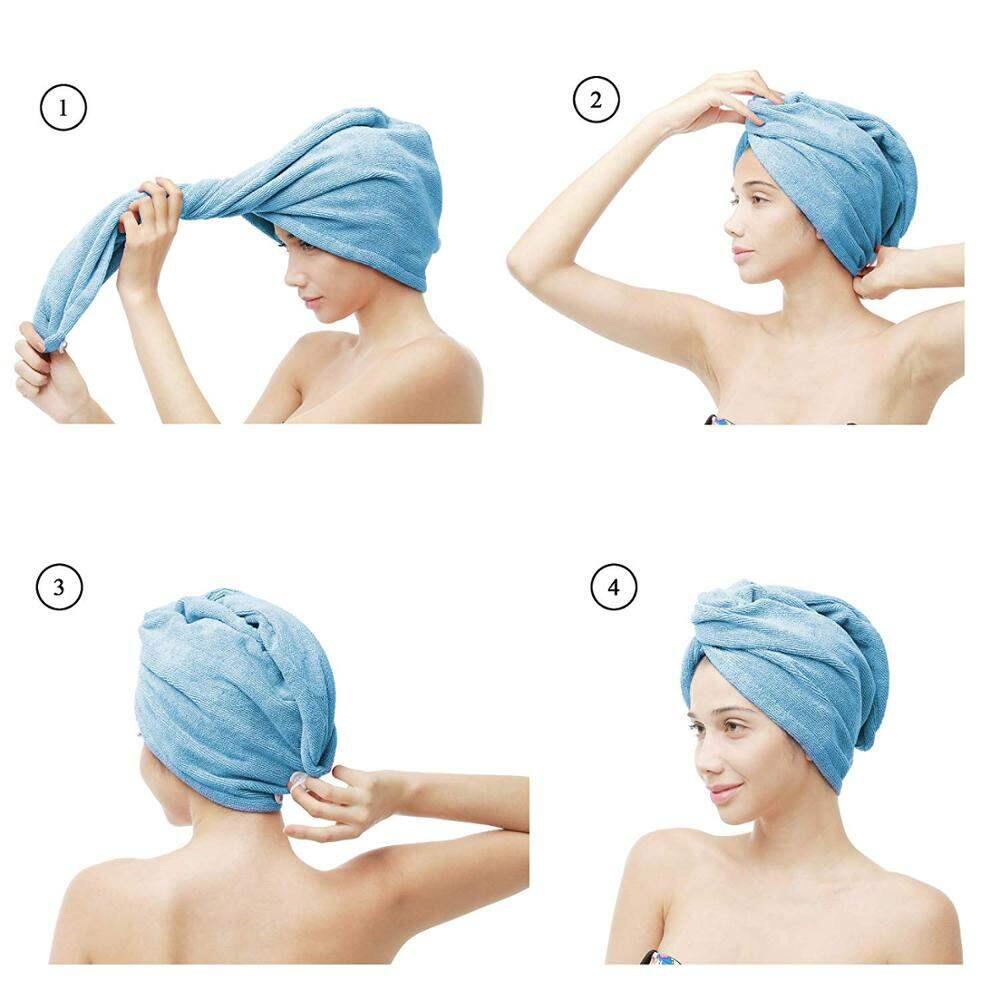 AQUA-SPORT RĘCZNIK NA GŁOWĘ TURBAN DO WŁOSÓW SZYBKOSCHNĄCY 25X60CM BLUE AS002566 7/7