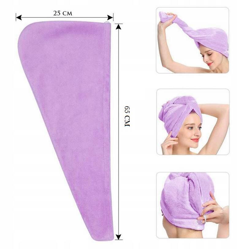 AQUA-SPORT RĘCZNIK NA GŁOWĘ TURBAN DO WŁOSÓW SZYBKOSCHNĄCY 25X60CM BLUE AS002566 6/7