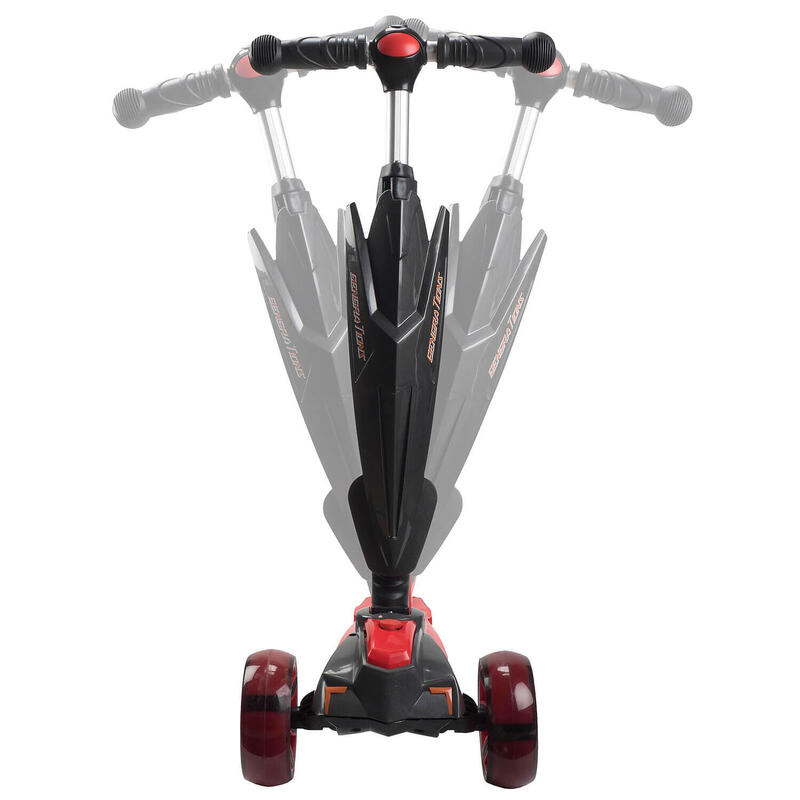 Piros Arrow roller széles és fényes kerekekkel, piros színű