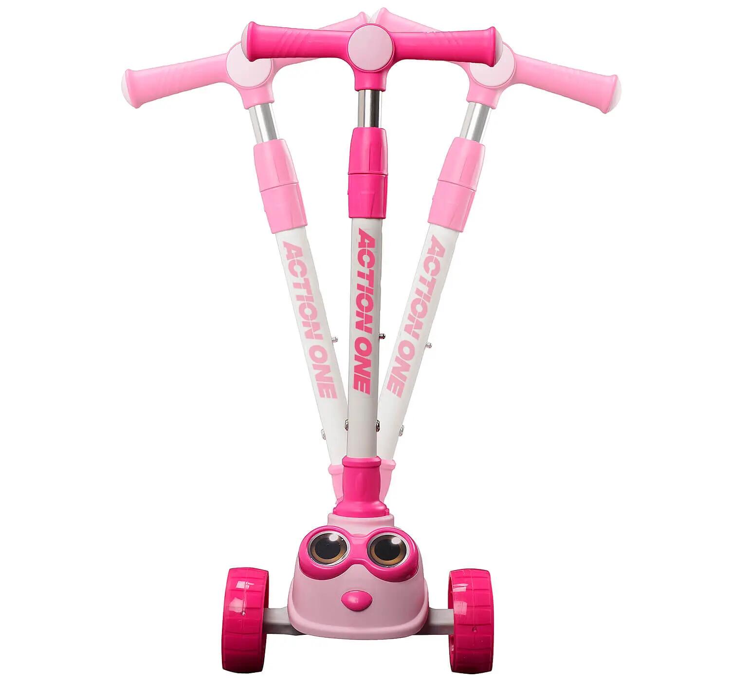 Big Eyes roller fényes és széles kerekekkel, rózsaszínű 4/6