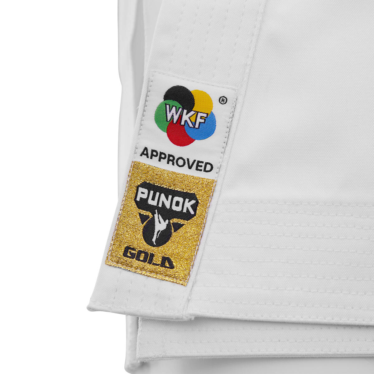 Punok Karate Wedstrijd Gi Goud Kata Uniform, 3-delige set, WKF goedgekeurd 2/4