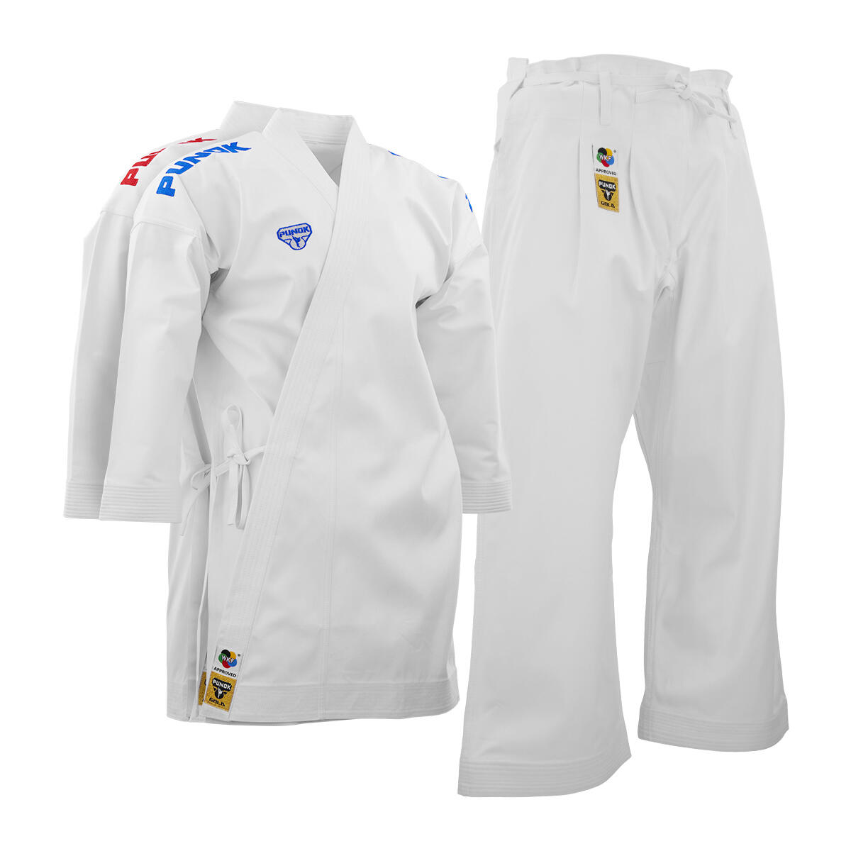 Punok Karat Comp tition Gi Gold Kata Uniform set 3 pi ces approuv par la WKF