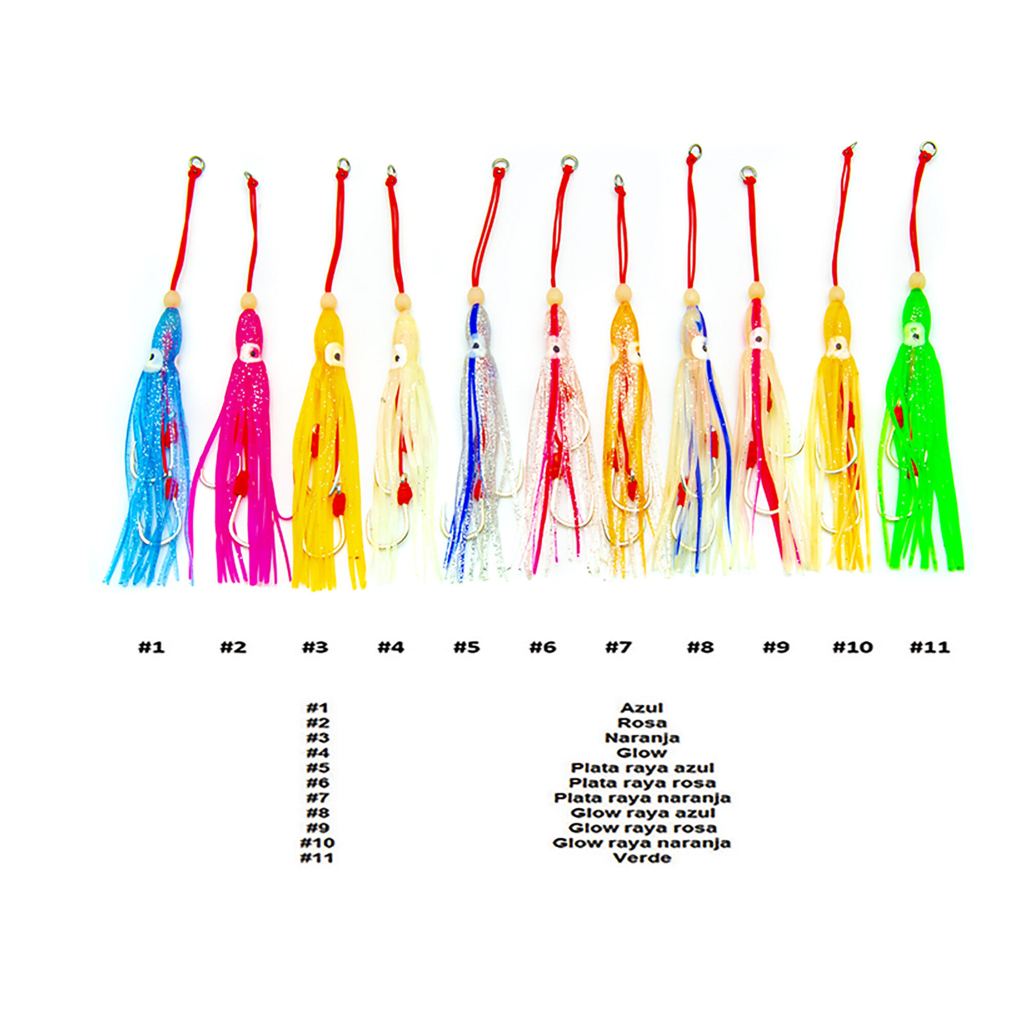 Montaje inchiku jigs JLC  pulpito M&W soft bait s-2  12 cm #9 glow raya rosa 2/3