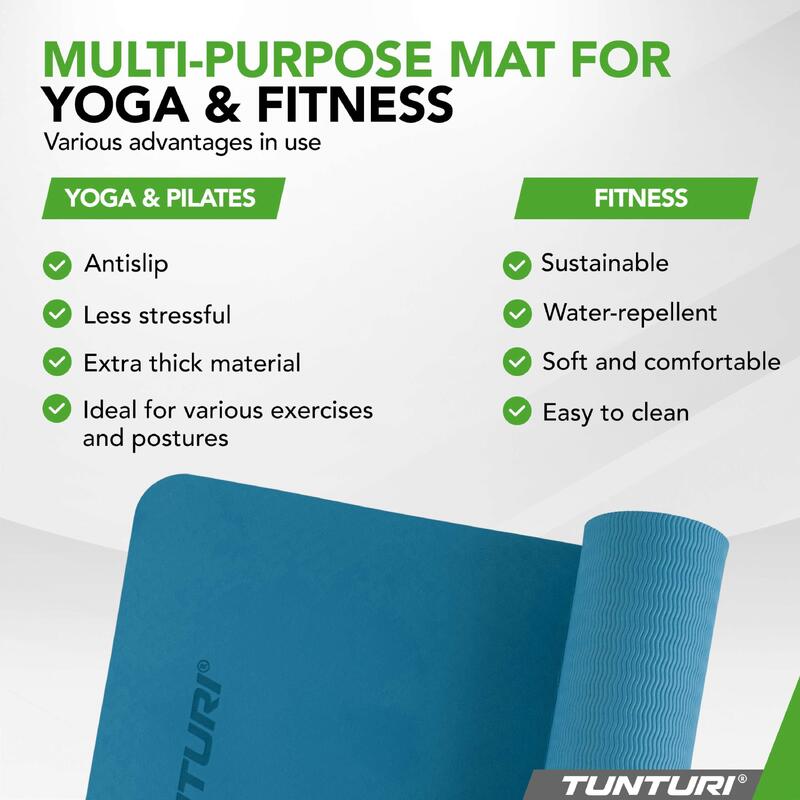 Tunturi TPE Yogamatte Rutschfest 8 mm