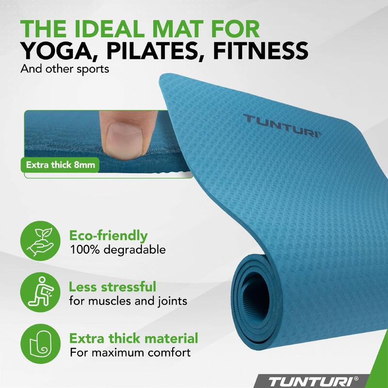 Tapis de yoga épais 8mm - Tapis de gymnastique antidérapant - yoga et pilates