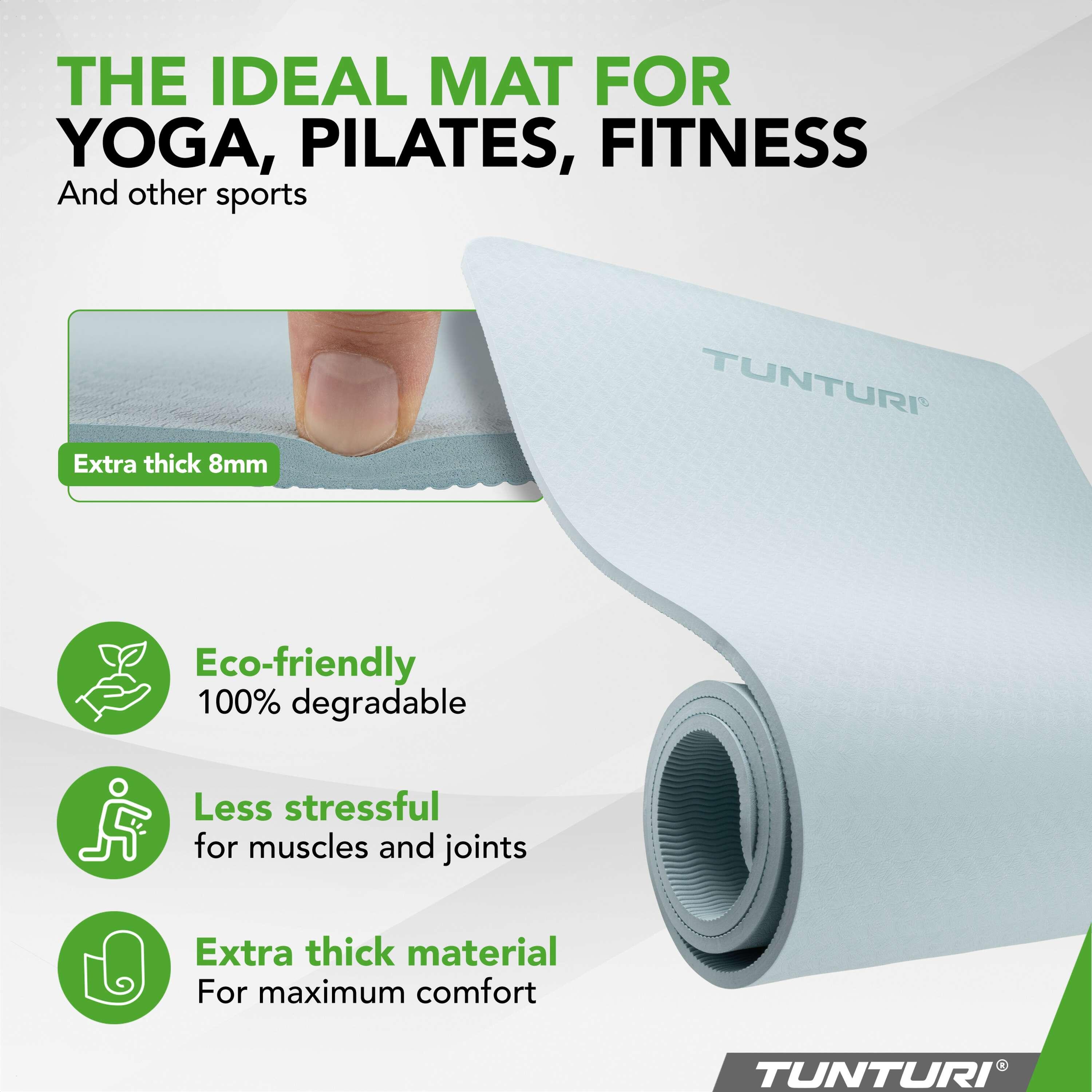 Dicke Yogamatte 8mm - Rutschfest Gymnastikmatte - Yoga und Pilates -  Sportmatte 2/7