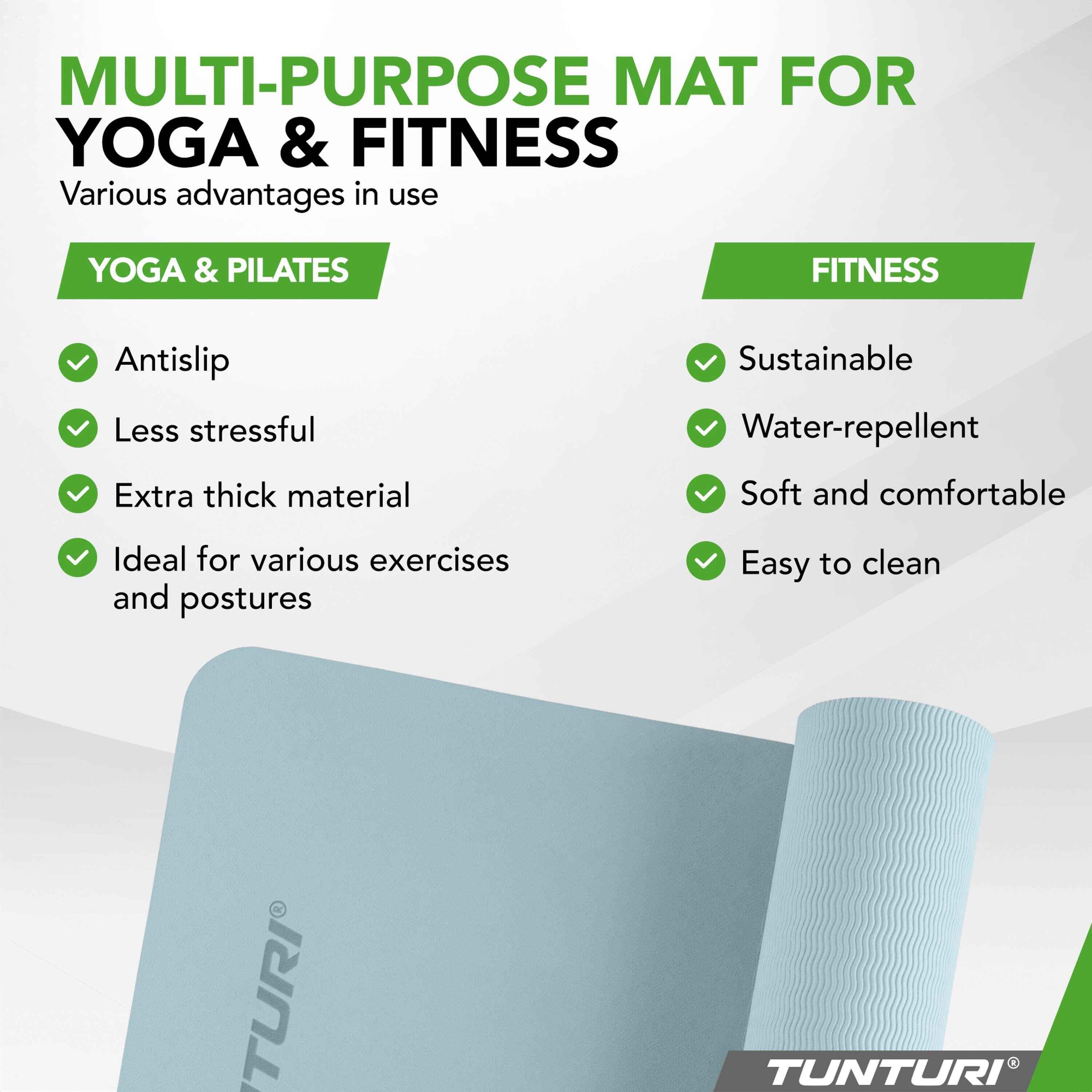 Dicke Yogamatte 8mm - Rutschfest Gymnastikmatte - Yoga und Pilates -  Sportmatte 5/7