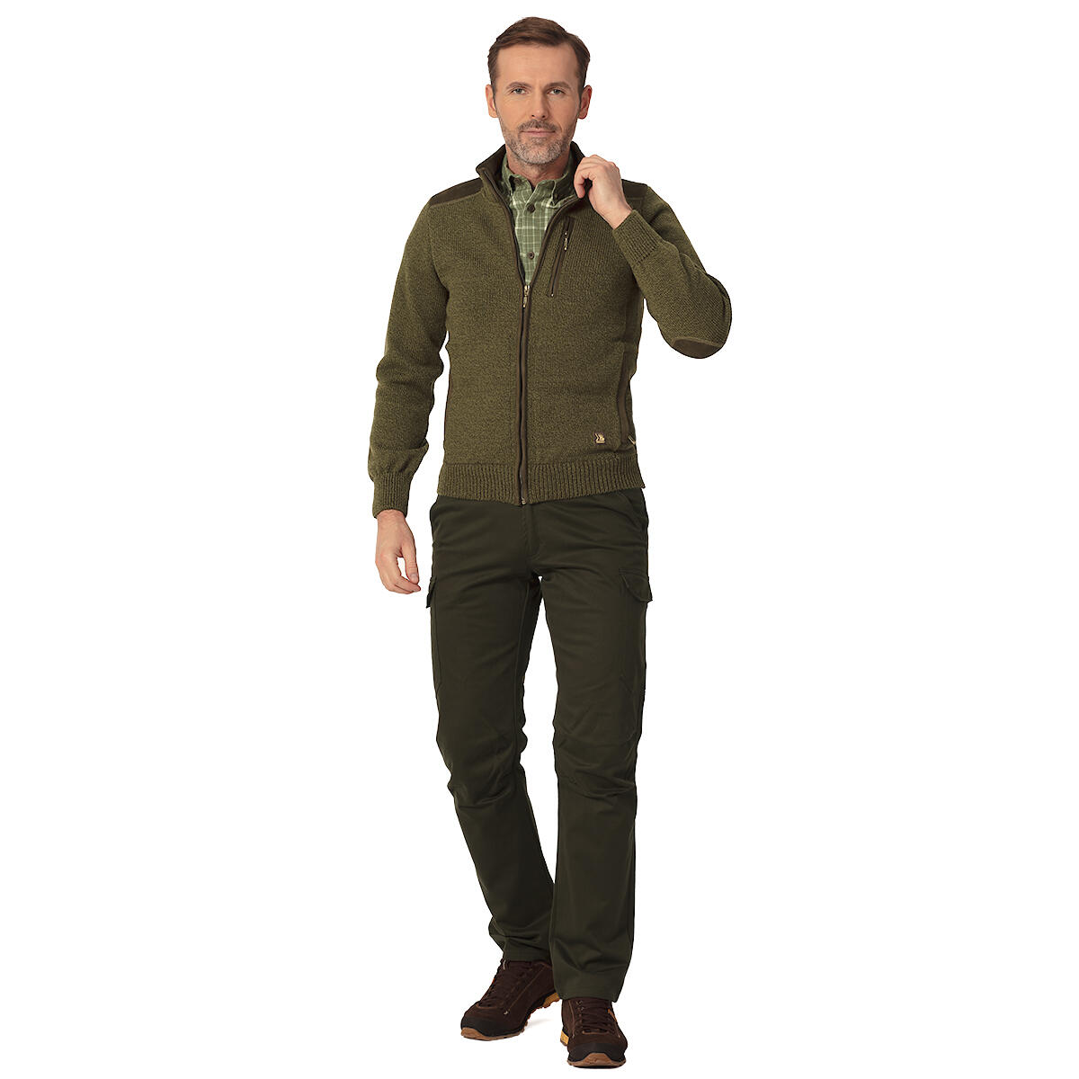 Suéter de caza para hombre con lana Tagart Goteborg verde 3/5