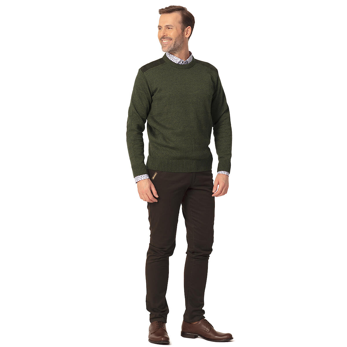 Jersey de caza para hombre con lana Tagart Carlos verde 3/5