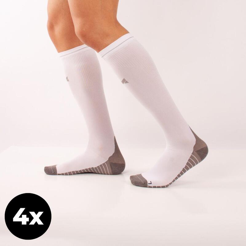 CALCETINES DE COMPRESIÓN GRADUAL BLANCO 4-PACK