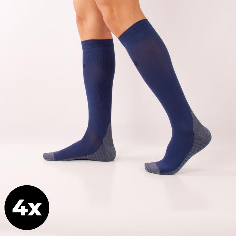 CALCETINES DE COMPRESIÓN GRADUAL AZUL 4-PACK