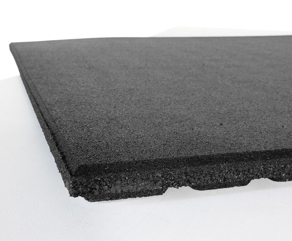 Piastrella per pavimenti sportivi 100x100cm 30mm - Grana fine - Nero 3/7