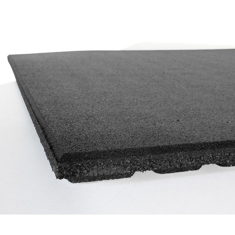 Carrelage sol sportif 100x100cm 30mm - Grain fin - Noir