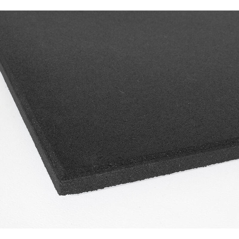 Carrelage sol sportif 100x100cm 15mm - Grain extra fin - Noir