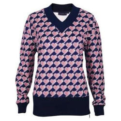 Cherie Collectie V-Fleece Harten Trui Marineblauw