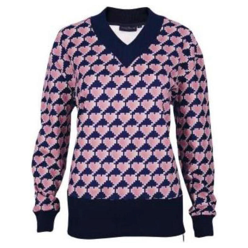 Pull Cherie Collection V-Fleece Hearts Navy