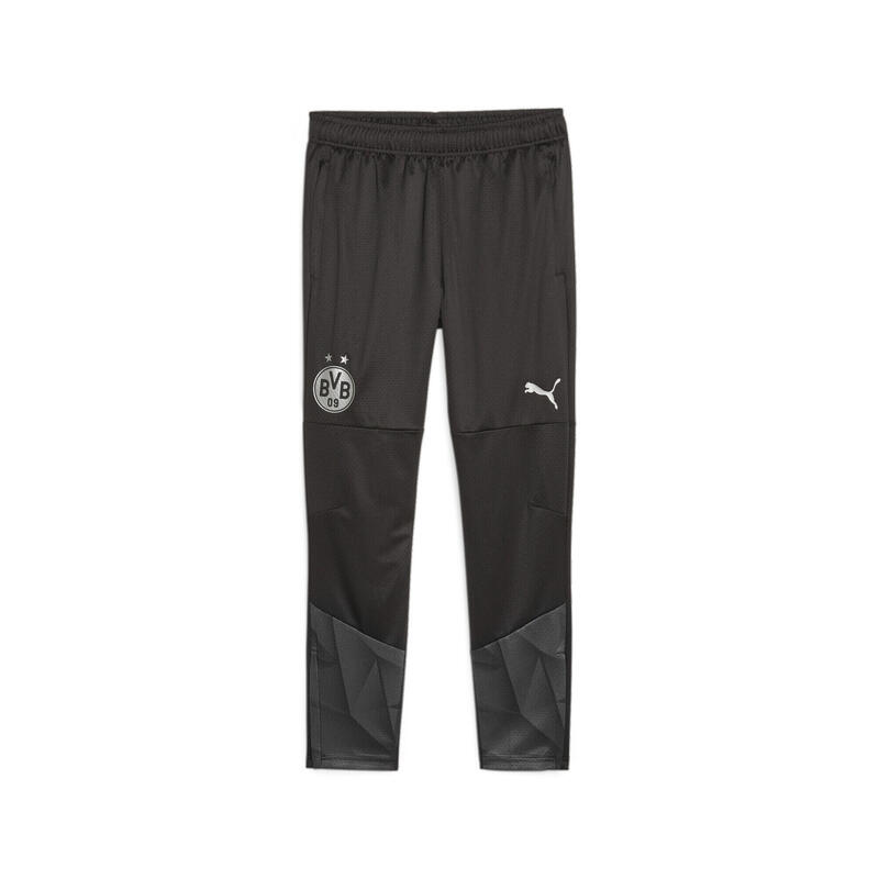 Pantalones Borussia Dortmund de training de fútbol PUMA Black Silver Metallic