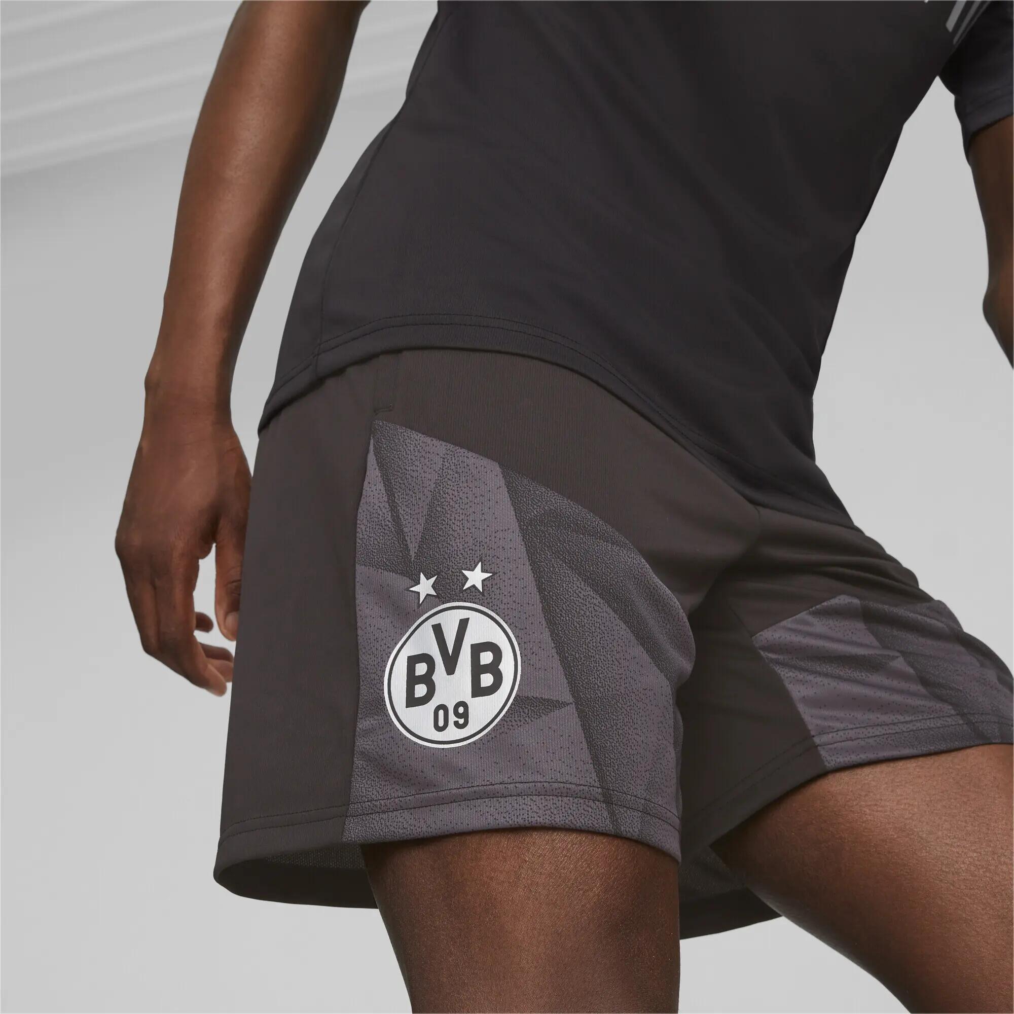Shorts Borussia Dortmund de training de fútbol PUMA Black Silver Metallic 3/6