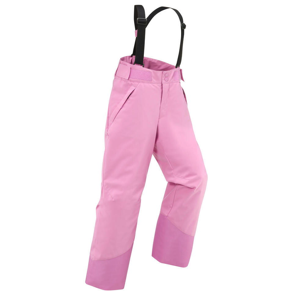 WEDZE REFURBISHED KIDS WARM AND WATERPROOF SKI TROUSERS - 500 PNF - PINK - A Grade