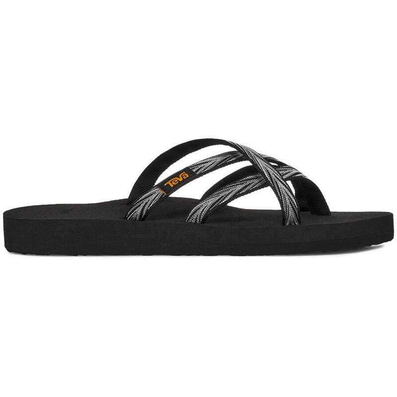 OLOWAHU WOMEN'S FLIP-FLOPS - PALMS BLACK/ WHITE