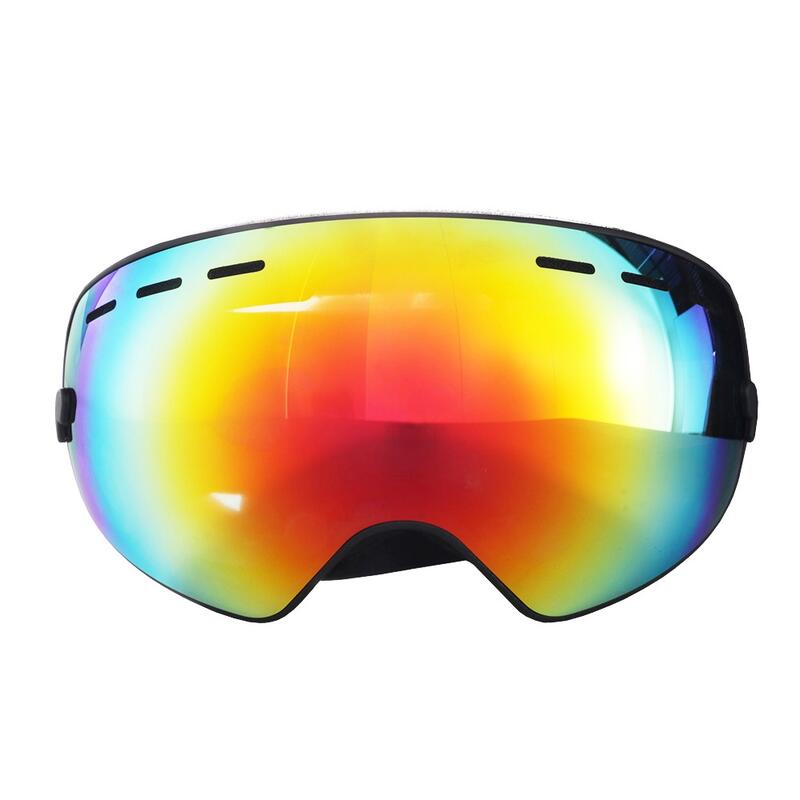 Skibril / Snowboard bril zwart - Rood spiegelglas