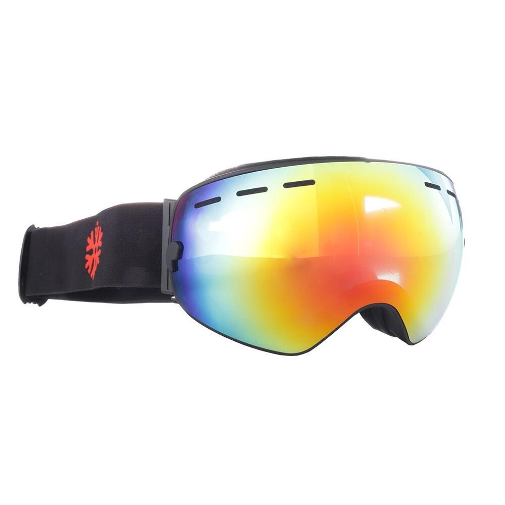 Masque de ski/snowboard noir - Verres rouges miroir 4/7