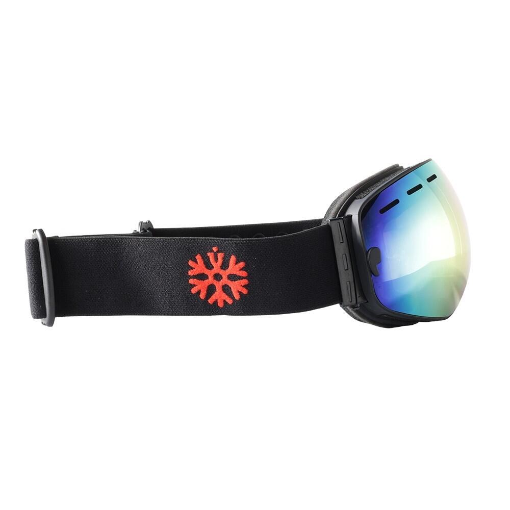 Masque de ski/snowboard noir - Verres rouges miroir 6/7