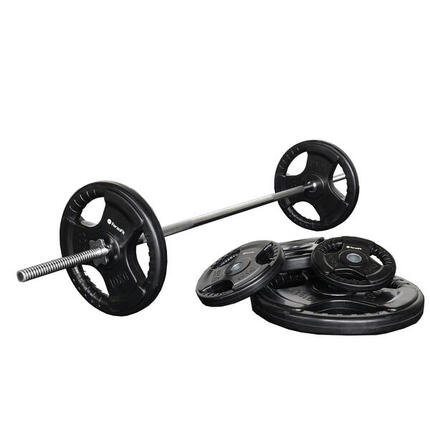 Ensemble d'haltères pour musculation avec 4 disques de 10 kg