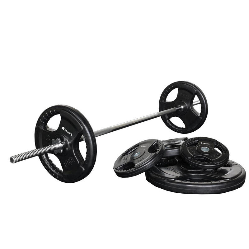 Set de mancuernas para entrenamiento de fuerza con 4 discos de 10 kg