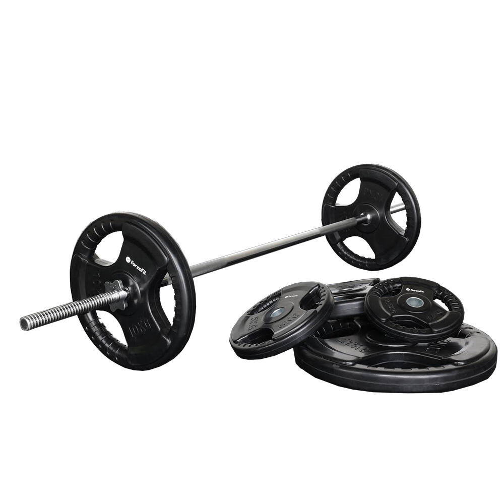 Conjunto de halteres para treinamento de força com 4 placas de peso de 10 kg