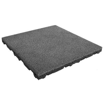 Rubber tegel 75 mm - 50 x 50 cm - grijs