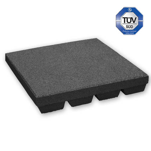 Rubber tegel 75 mm - 50 x 50 cm - Grijs 3/5