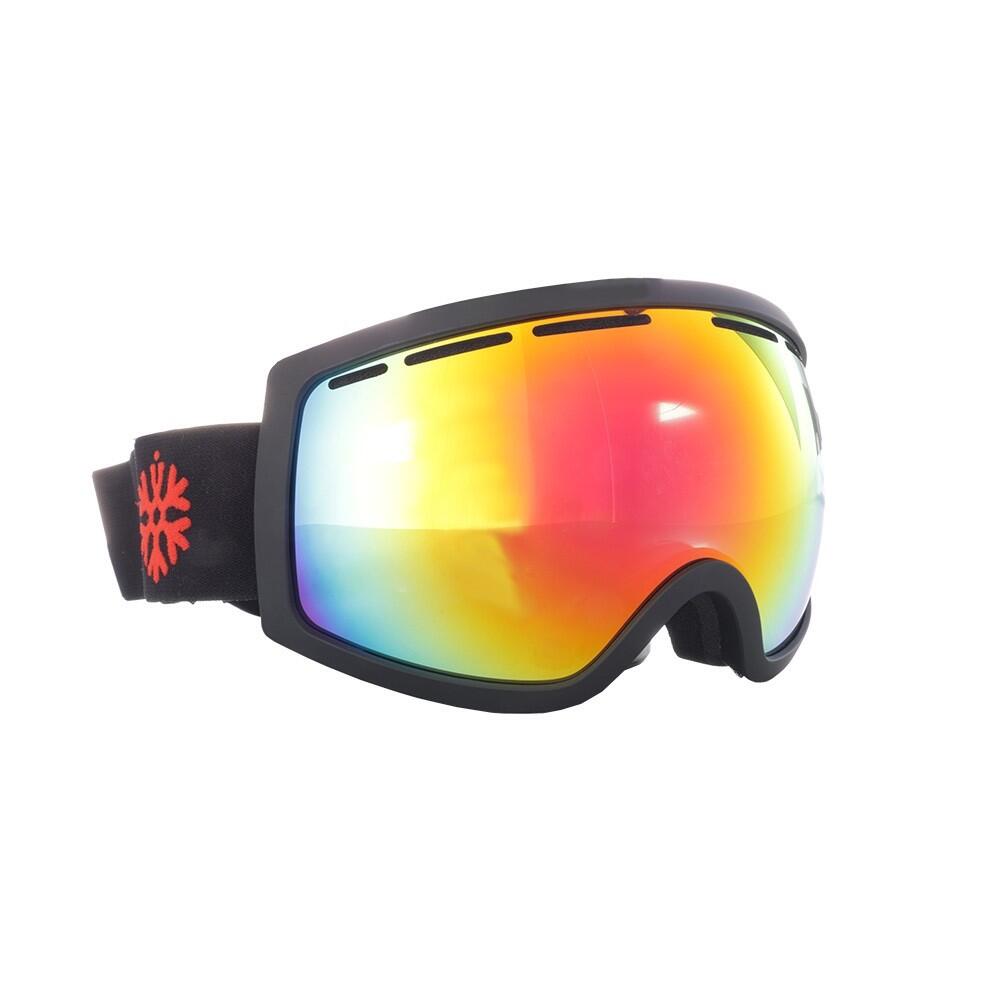 Masque de ski/snowboard noir - Verres rouges miroir 4/7