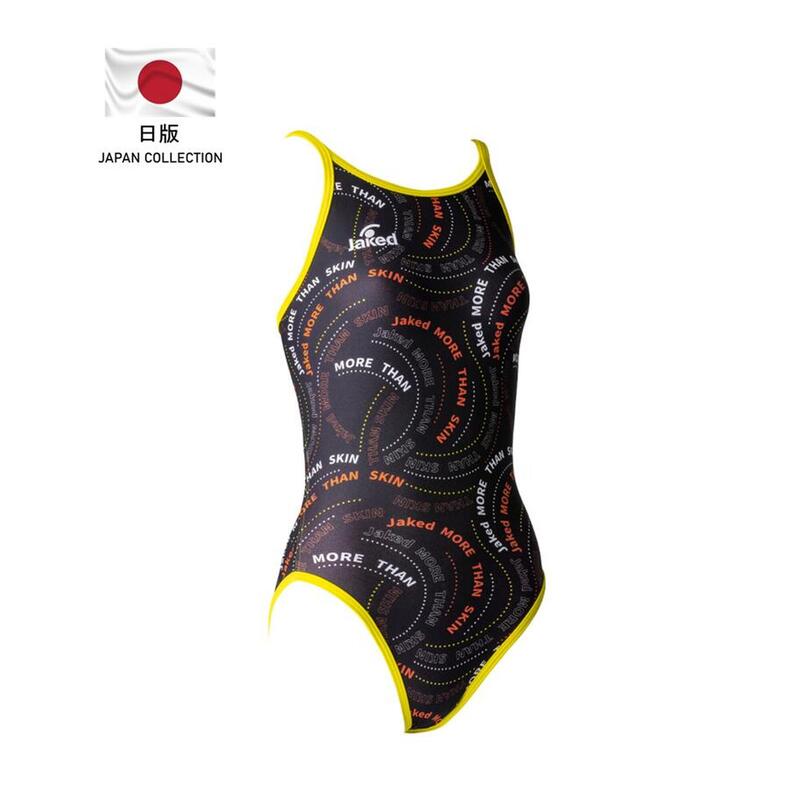 JP 578 WOMEN TRAINING ONE-PIECE SWIMSUIT - BLACK/YELLOW