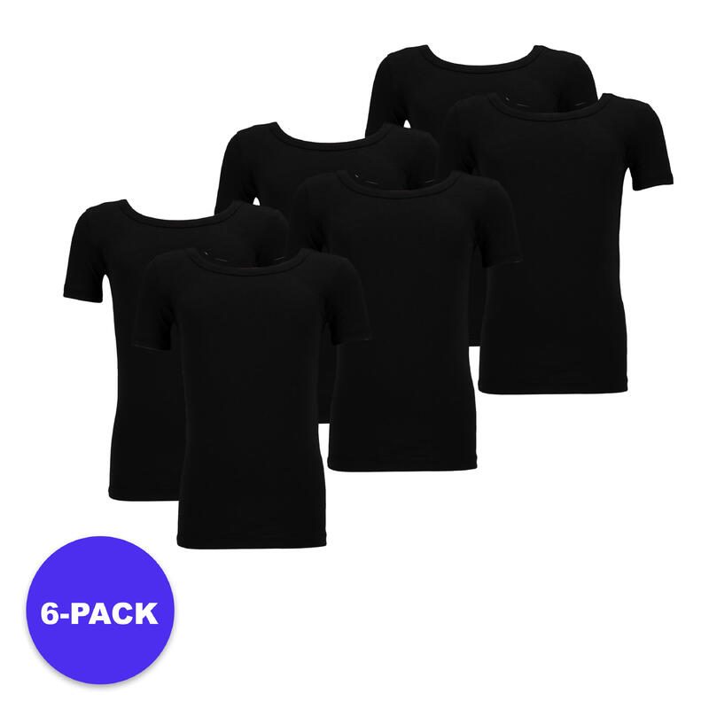 Apollo (Sports) | T-shirt Bambou Garçons | Noir | Taille 134/140 | 6-Pack