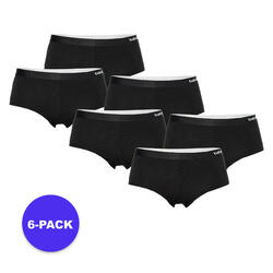 Apollo (Sports) - Dames Hipster Bamboe - Zwart- Maat S - 6-Pack - Voordeelpakket