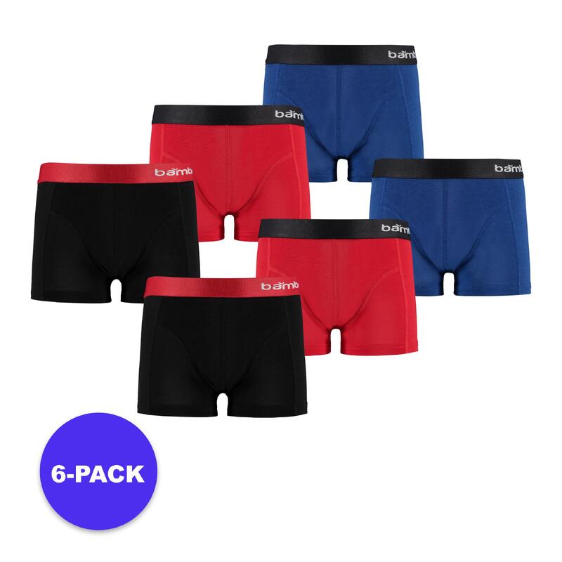 Apollo (Sports) - Bamboe Boxershorts Jongens - Multi Rood - Maat 122/128 -