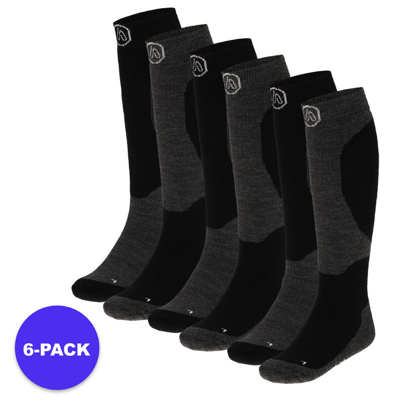 Apollo (Sports) | Chaussettes de ski enfant | Unisexe | Noir | 27/30 | 6-Pack